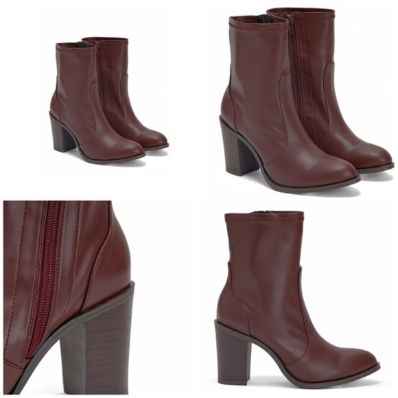 JUSTFAB Gwendolynn Booties Chunk Heeled Boots - Picture 2 of 6